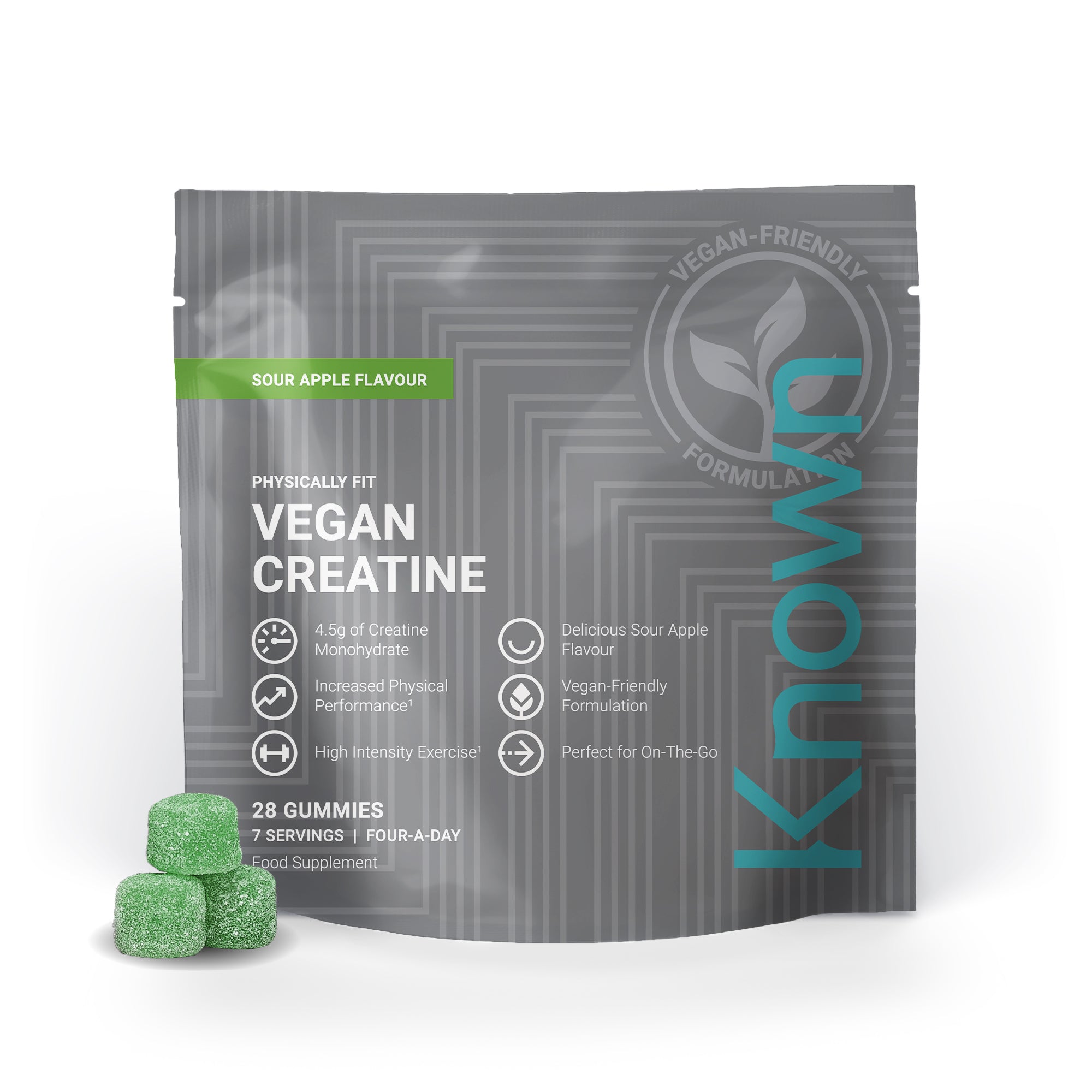 Vegan Creatine Gummies On The Go Pouch - Sour Apple